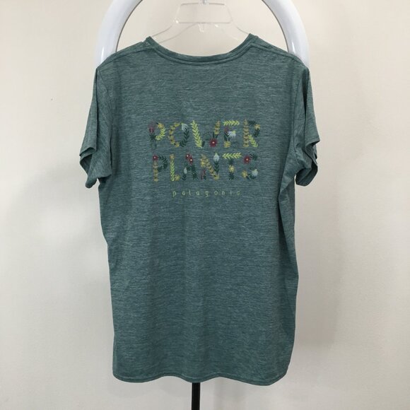 PATAGONIA Running Jersey Capilene Cool UPF 50+ Daily Graphic Power Plant Shirt - Picture 8 of 11